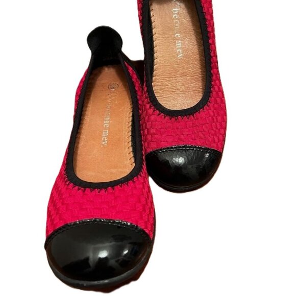 Bernie Mev Bella Me Black Red Slip-on Cap Toe Woven Ballet Flats Womens US6 EU36 - Picture 1 of 6